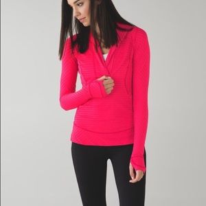 NWOT Pink Lululemon Think Fast Pullover Size 12
